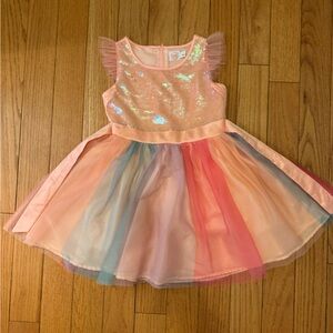 Wonder Nation Pink Sequin Rainbow Dress, Size 7